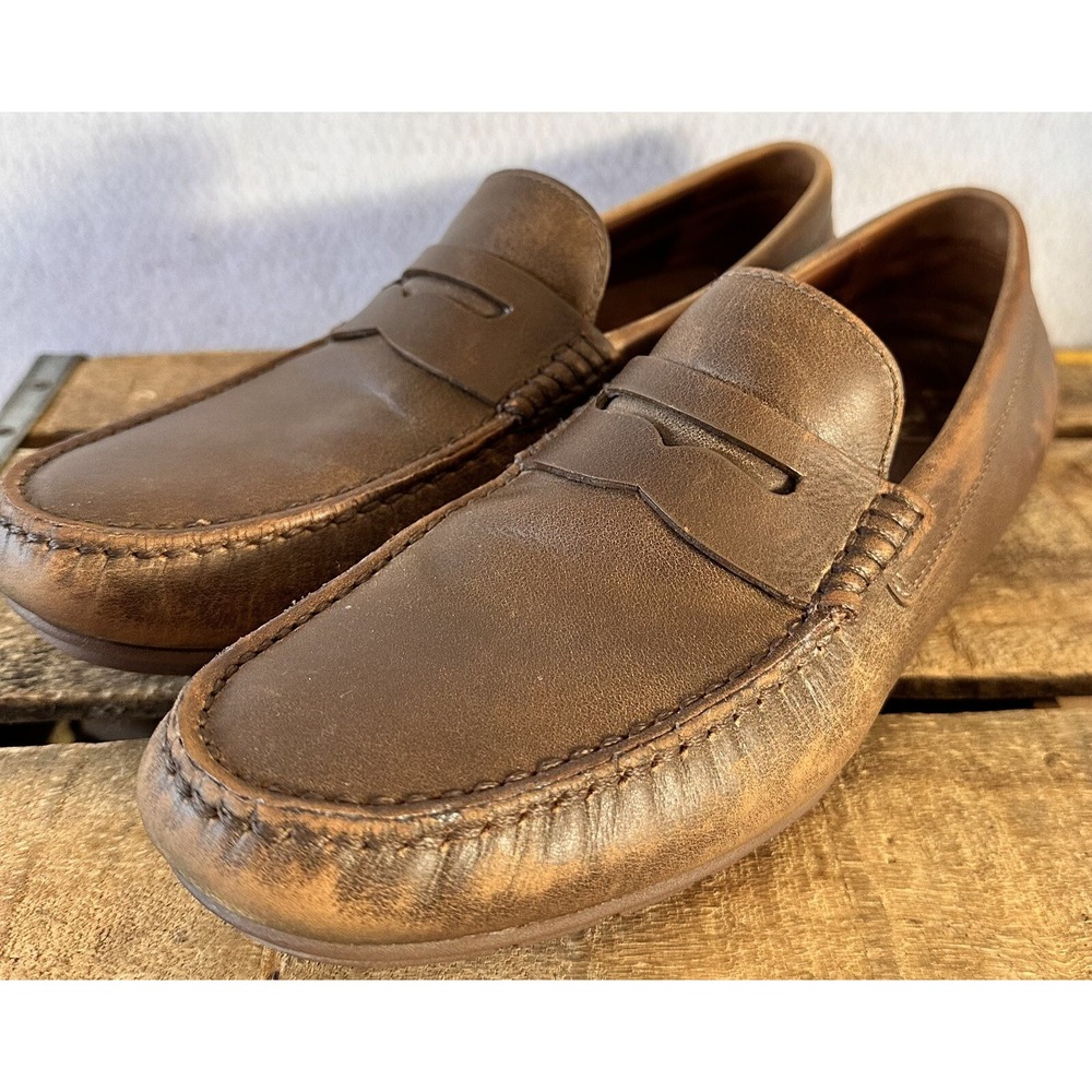 Johnston & Murphy Driving Loafers Shoes Brown Slip-on Size 10.5 Men's Leather
